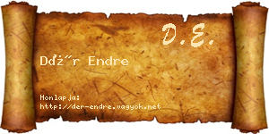 Dér Endre névjegykártya