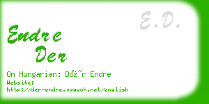 endre der business card